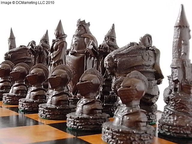 King Arthur Plain Theme Chess Set (Large)
